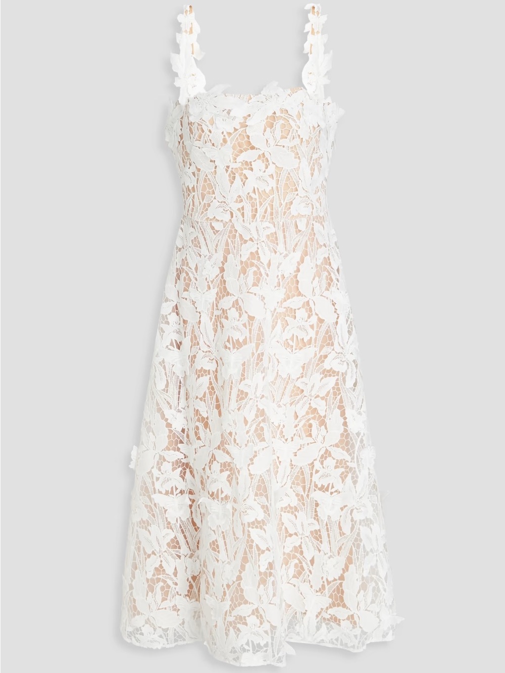 Marchesa Notte Flared guipure lace midi dress - Picture 2 of 6